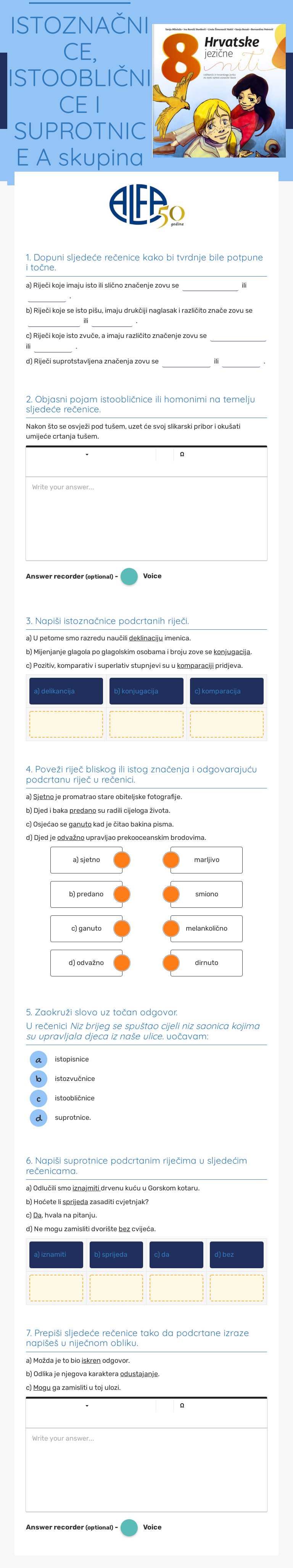 ISTOZNAČNICE, ISTOOBLIČNICE I SUPROTNICE 
A skupina worksheet preview image