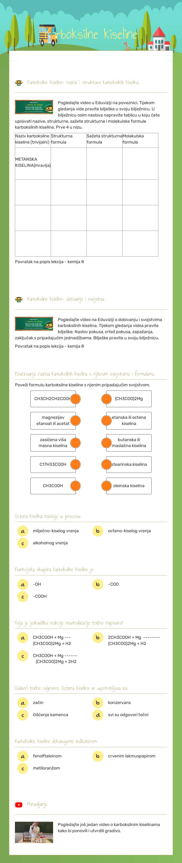 Karboksilne kiseline worksheet preview image