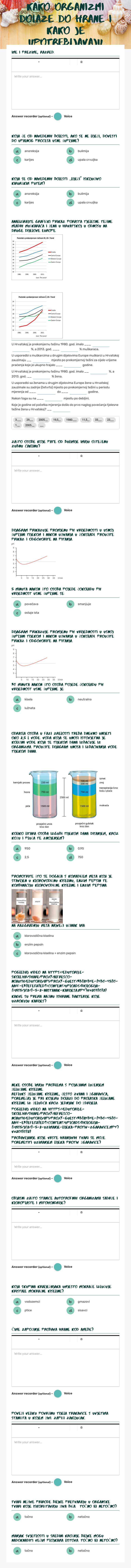 KAKO ORGANIZMI DOLAZE DO HRANE I KAKO JE UPOTREBLJAVAJU worksheet preview image