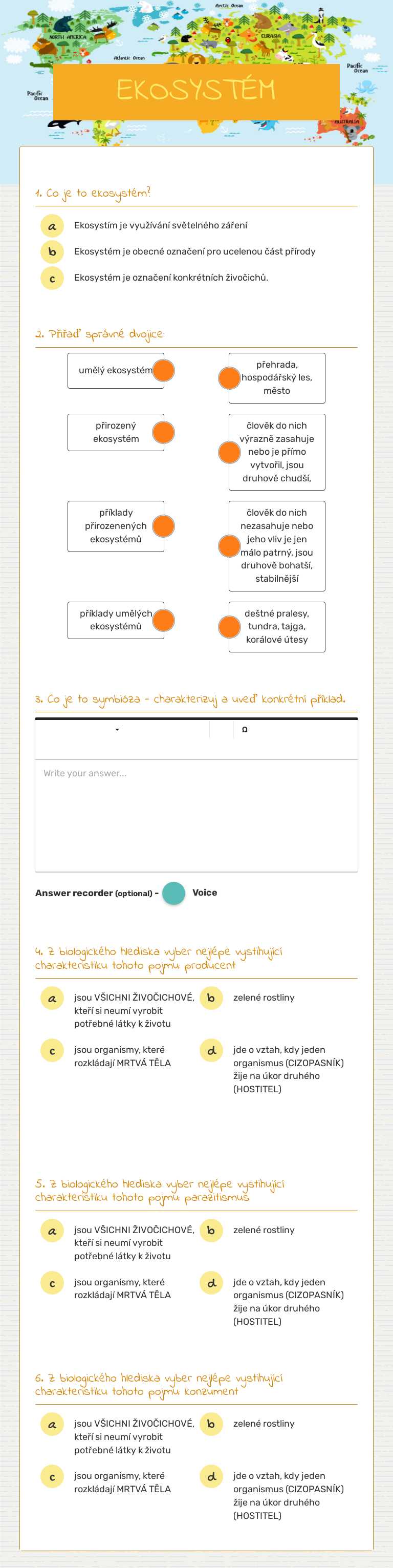 EKOSYSTÉM worksheet preview image