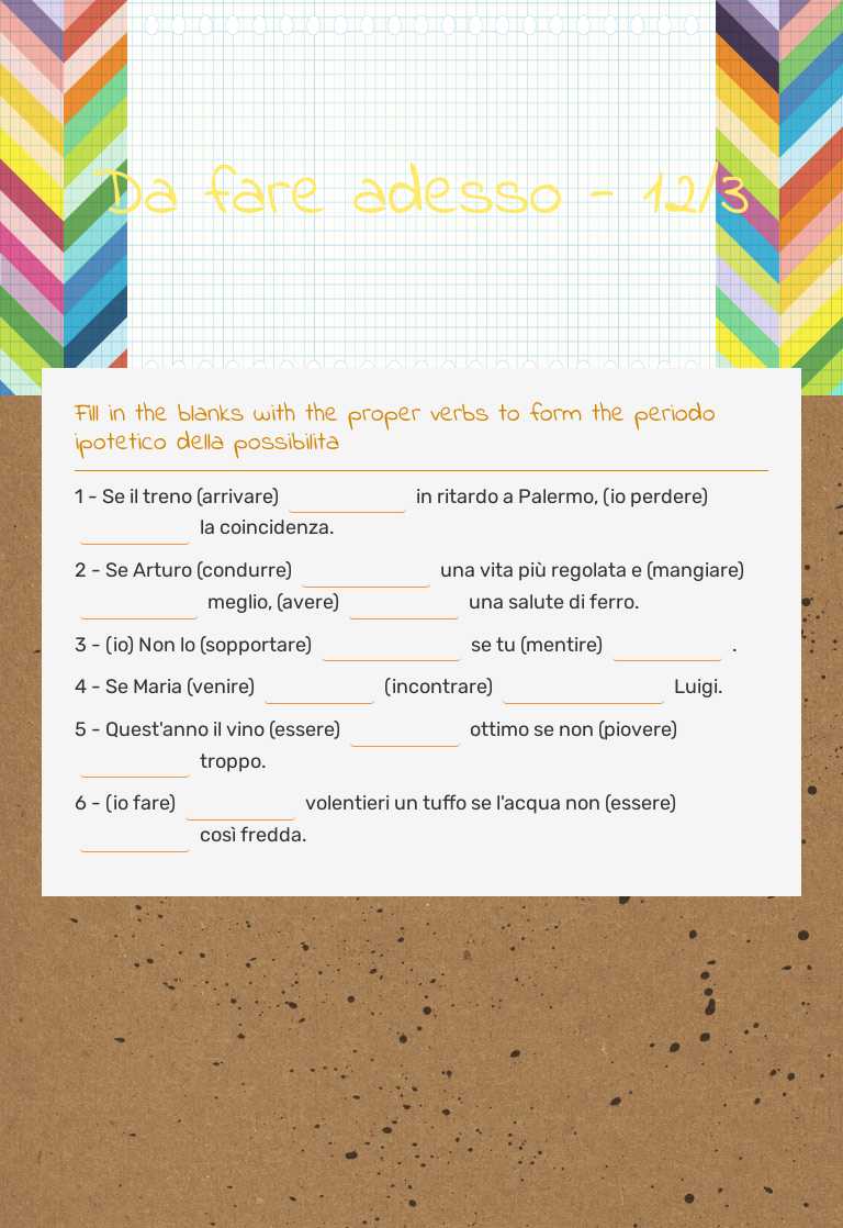 Da fare adesso - 12/3 worksheet preview image