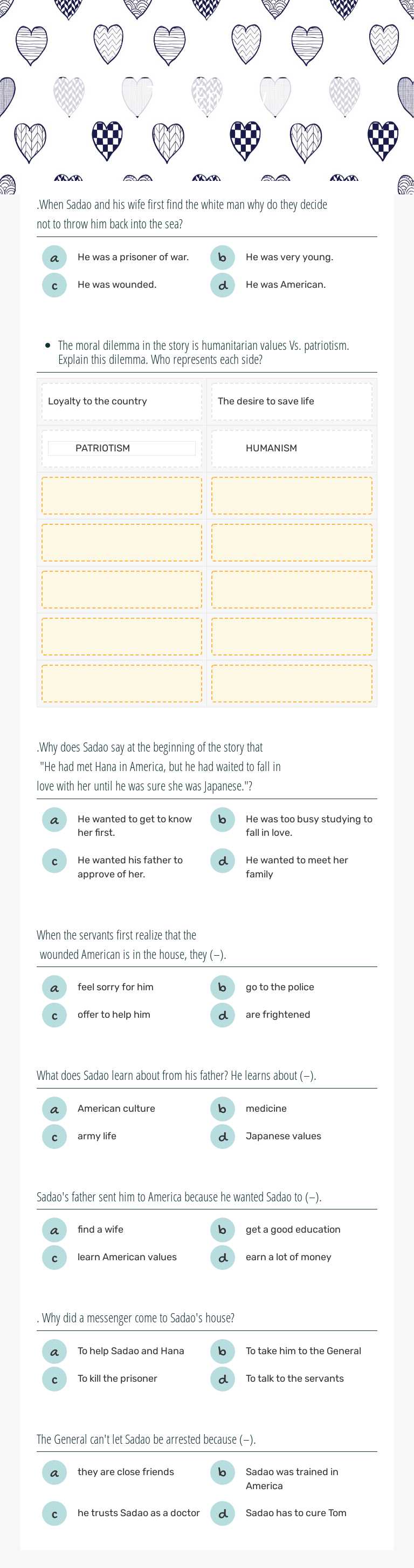 The Enemy Grade 10 worksheet preview