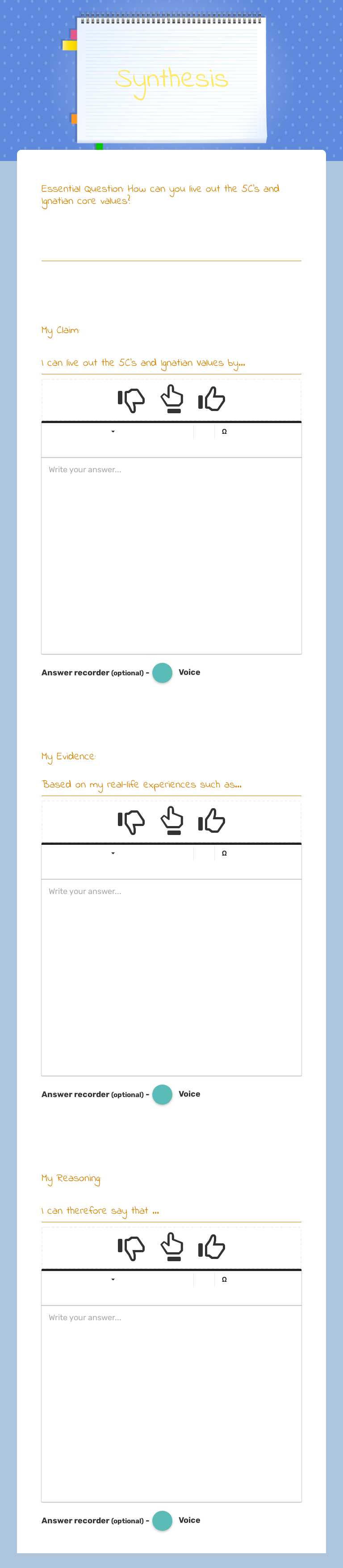 Synthesis worksheet preview image