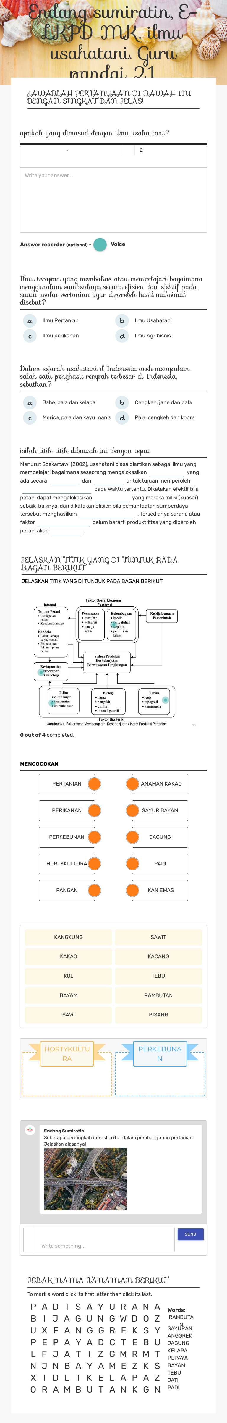 Endang sumiratin, E-LKPD MK. ilmu usahatani. Guru pandai 21 worksheet preview