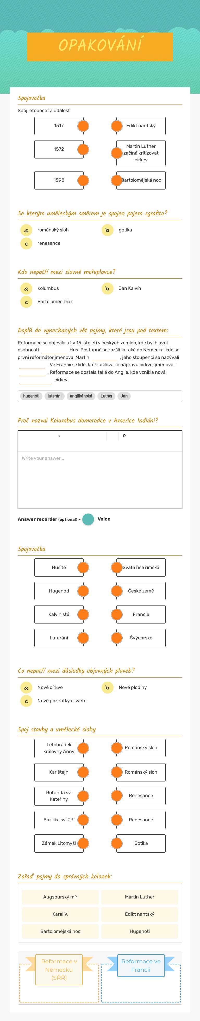 OPAKOVÁNÍ Grade 7 worksheet preview