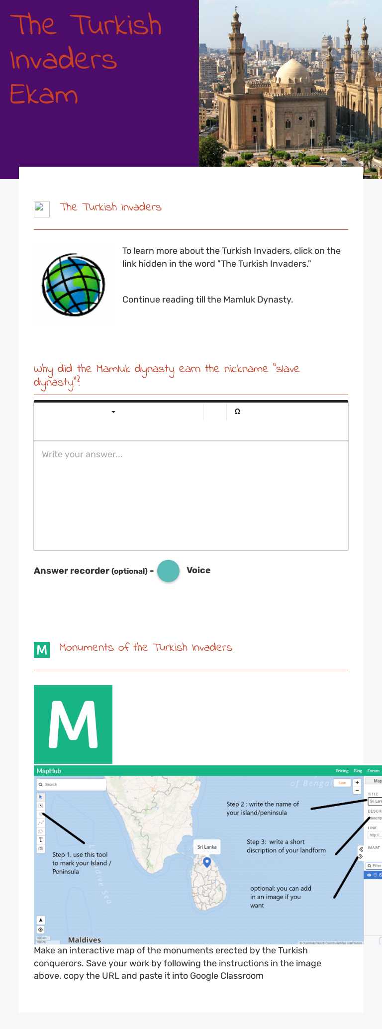 The Turkish Invaders Ekam worksheet preview image