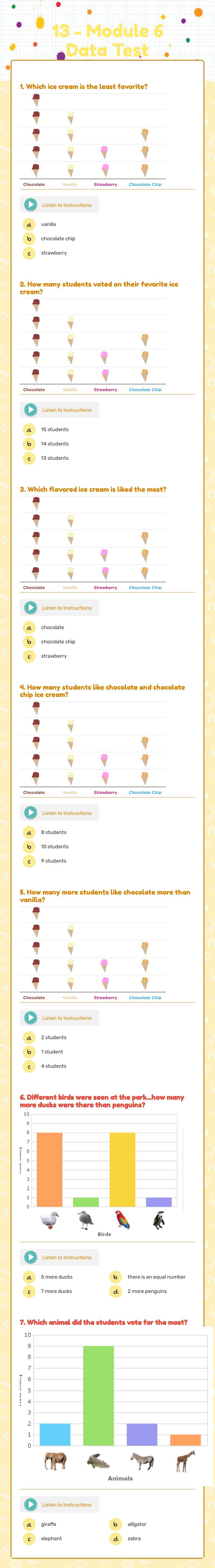 13 - Module 6 Data Test worksheet preview image