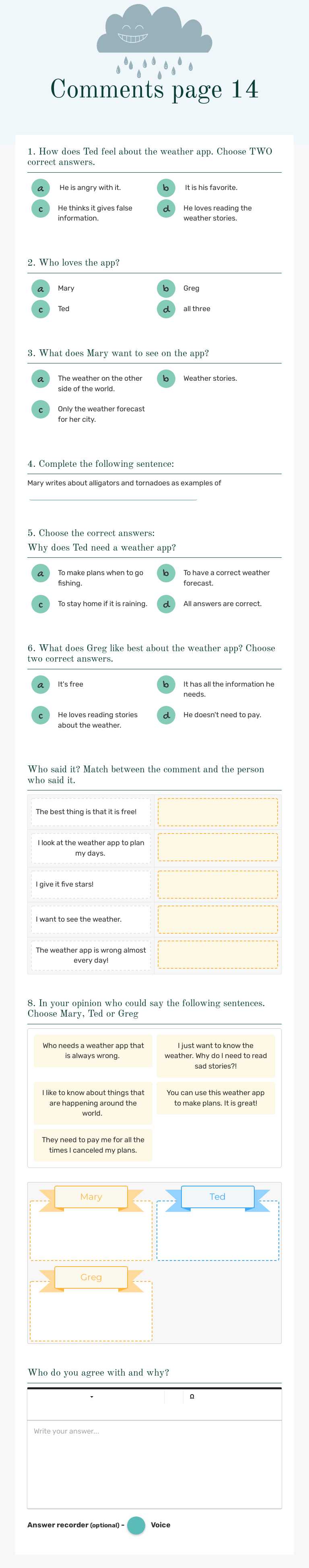 Comments page 14 worksheet preview image