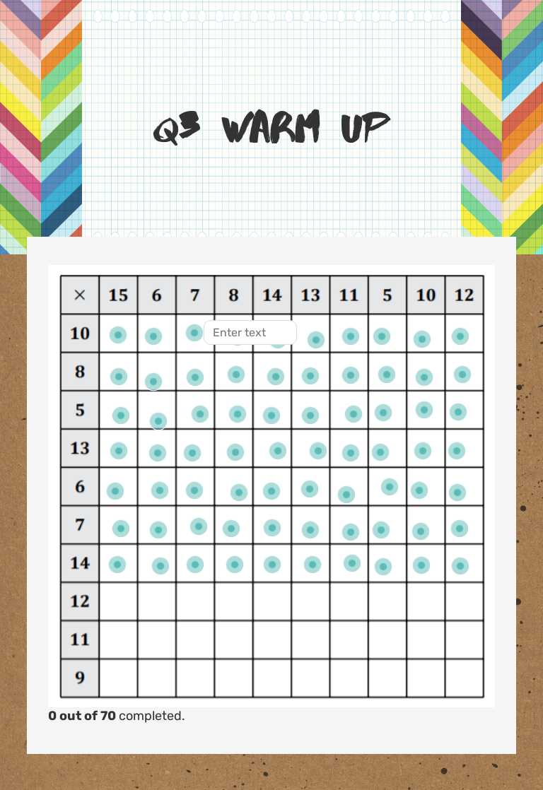 Q3 Warm Up worksheet preview image
