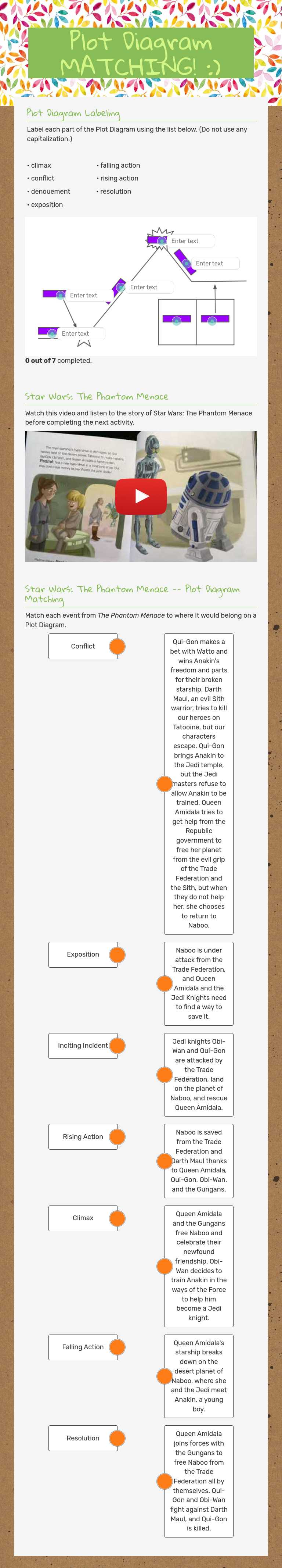 Plot Diagram
MATCHING! :) worksheet preview image