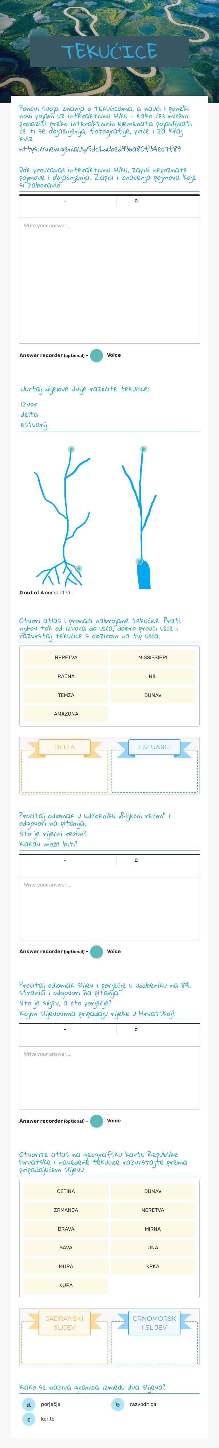 TEKUĆICE worksheet preview image