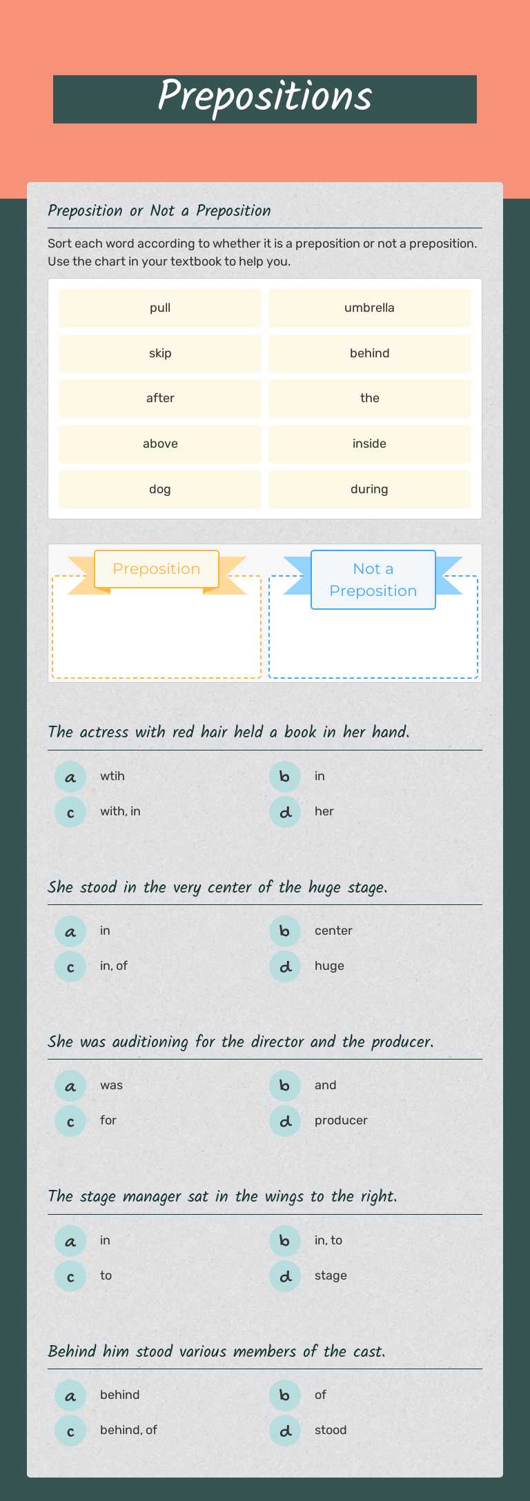 Prepositions worksheet preview image