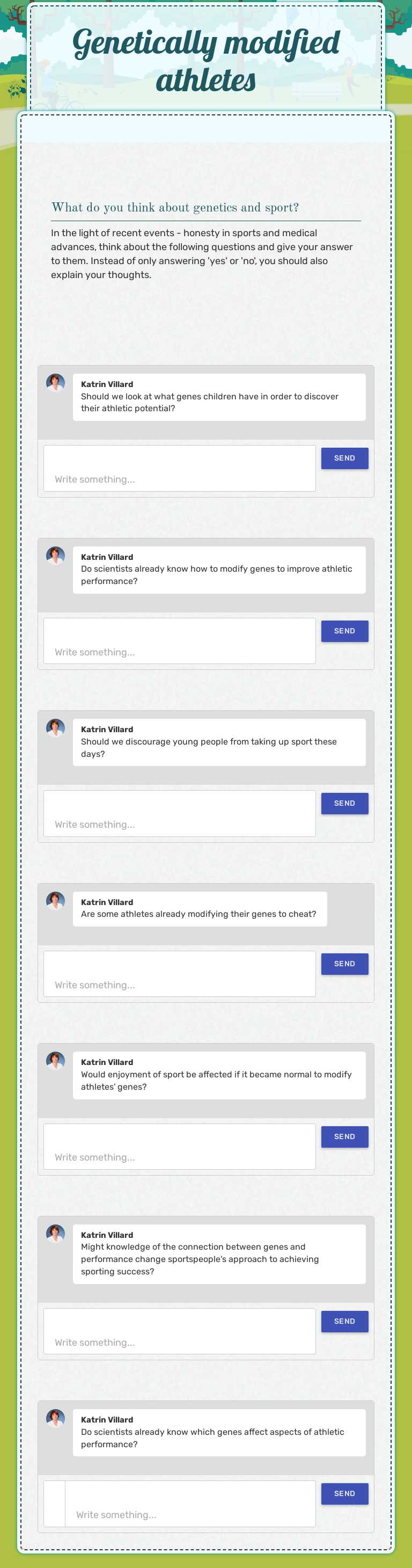 Genetically modified athletes worksheet preview image