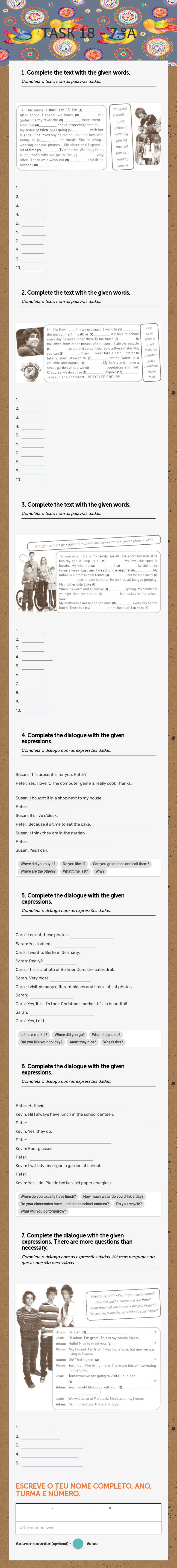 TASK 18 - 7.ºA worksheet preview image