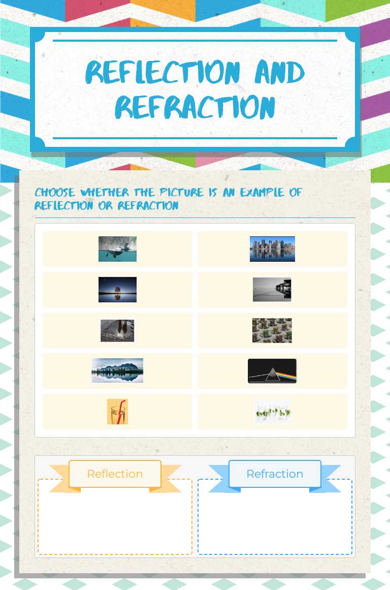 Reflection and Refraction Grade 5 worksheet preview