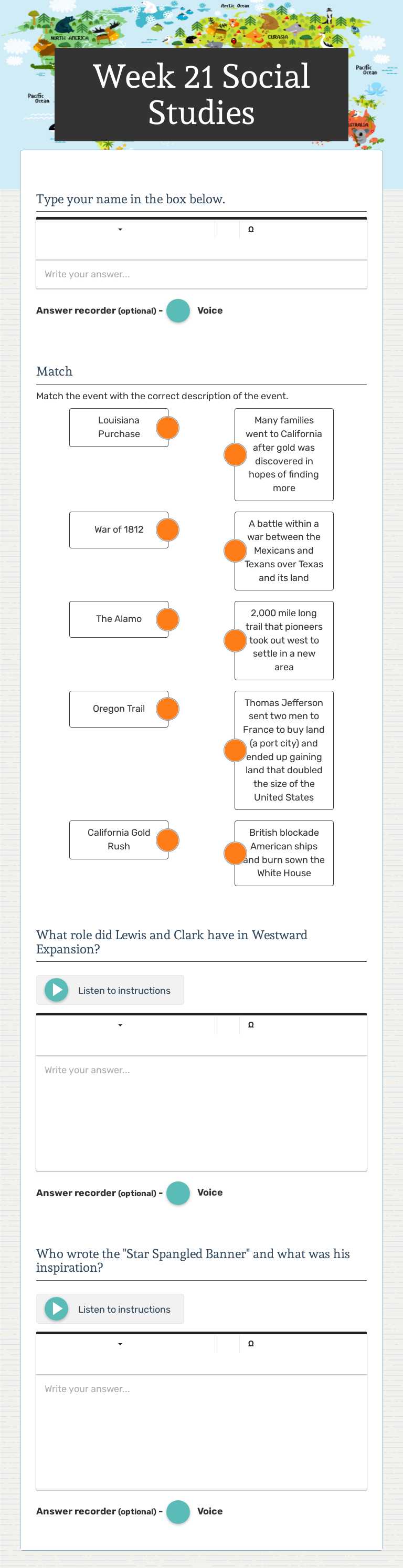 Week 21 Social Studies worksheet preview image