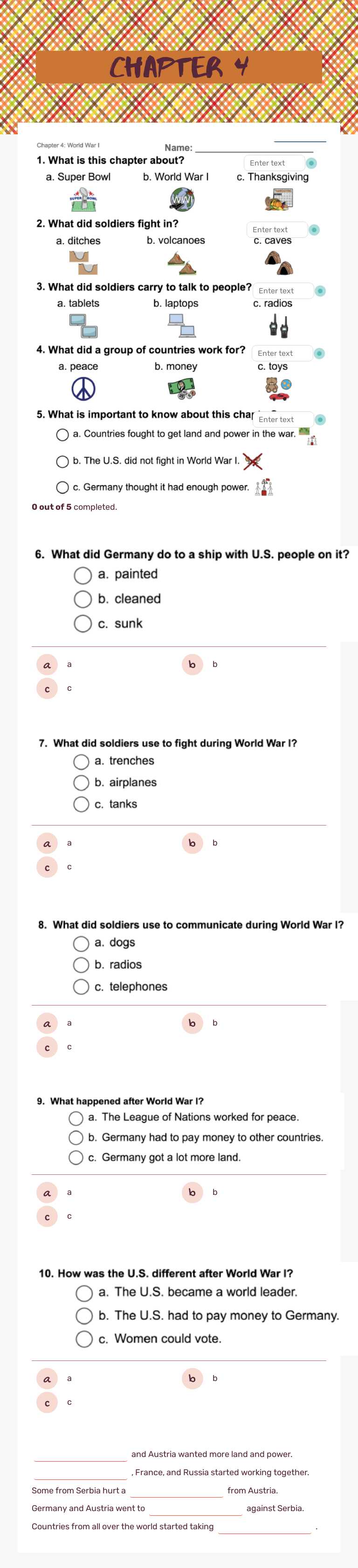 Chapter 4 worksheet preview image