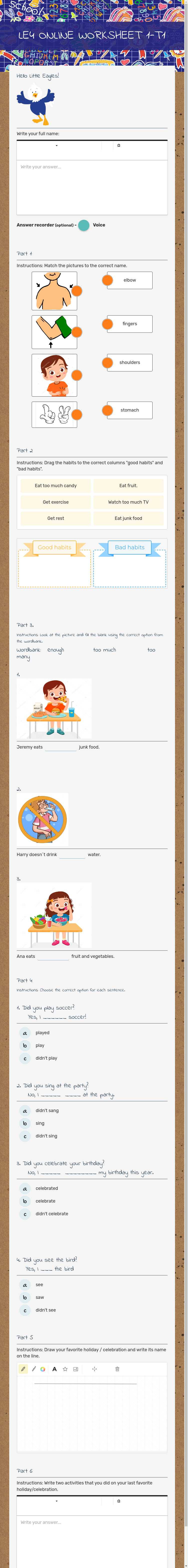 LE4 ONLINE WORKSHEET 1-T1 worksheet preview image