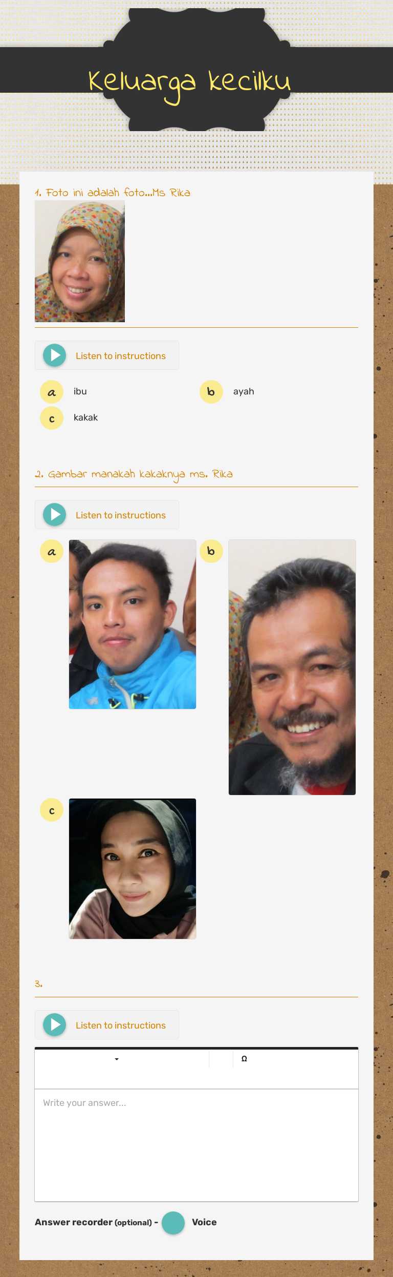 Keluarga kecilku worksheet preview image