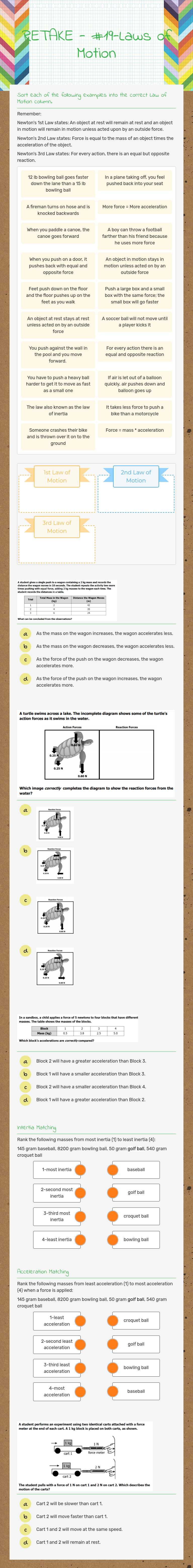 RETAKE - #19-Laws of Motion worksheet preview image