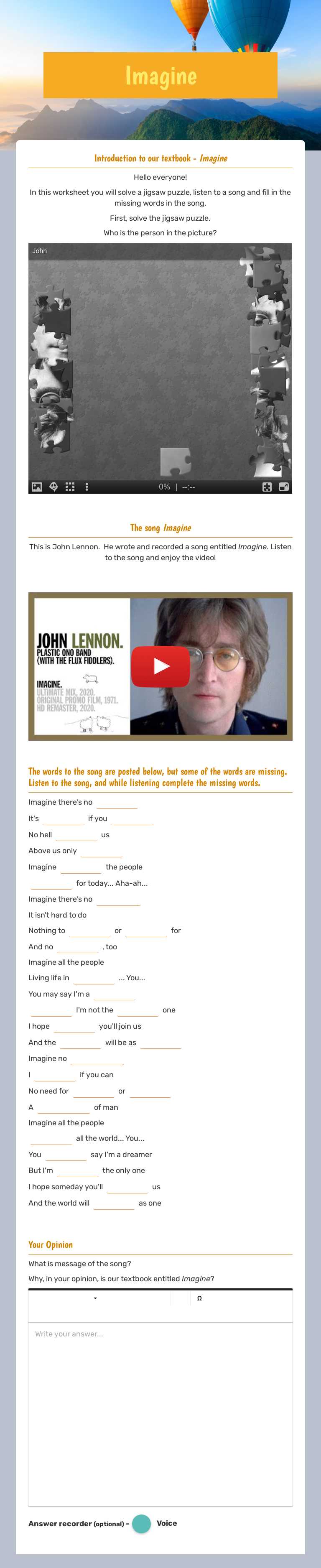 Imagine worksheet preview image