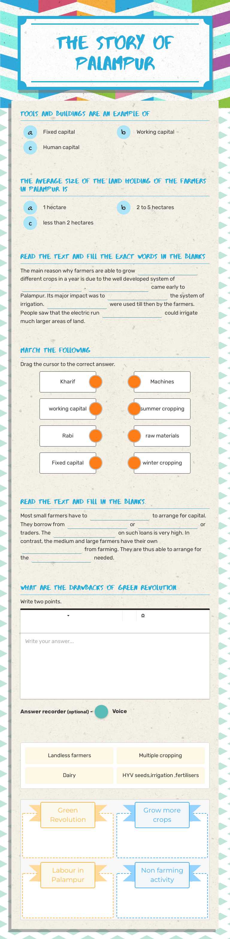 The Story of Palampur worksheet preview image