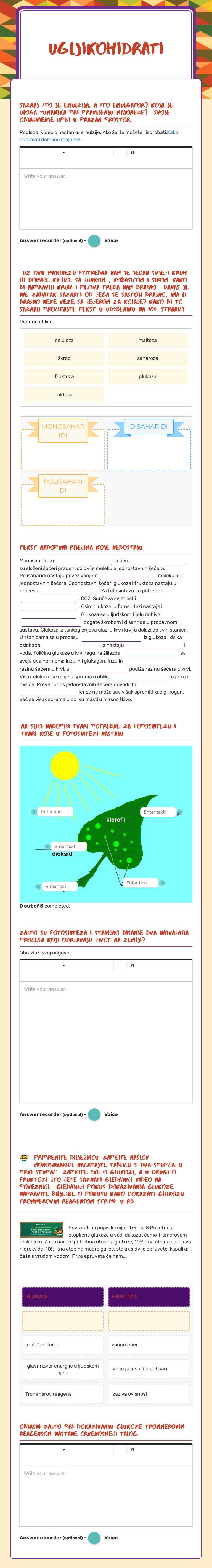 UGLJIKOHIDRATI worksheet preview image