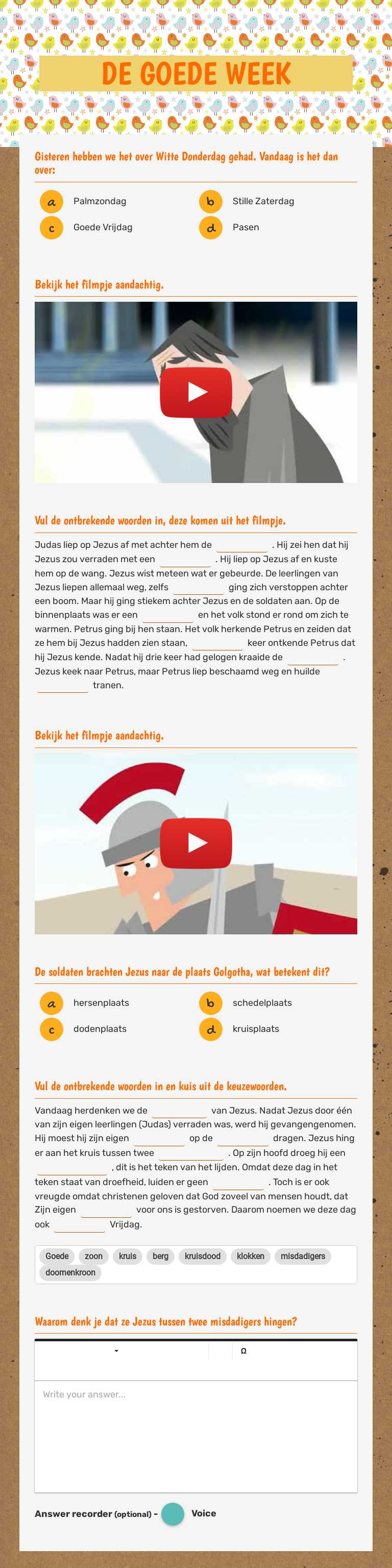 DE GOEDE WEEK worksheet preview image