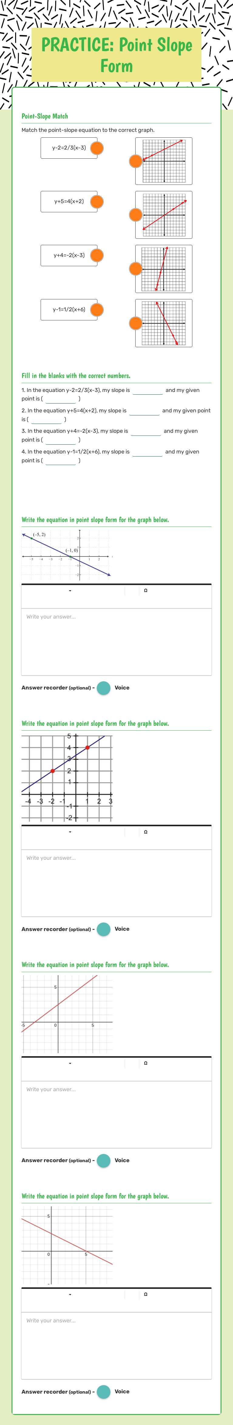 Master point-slope form and graphing linear equations with this ...