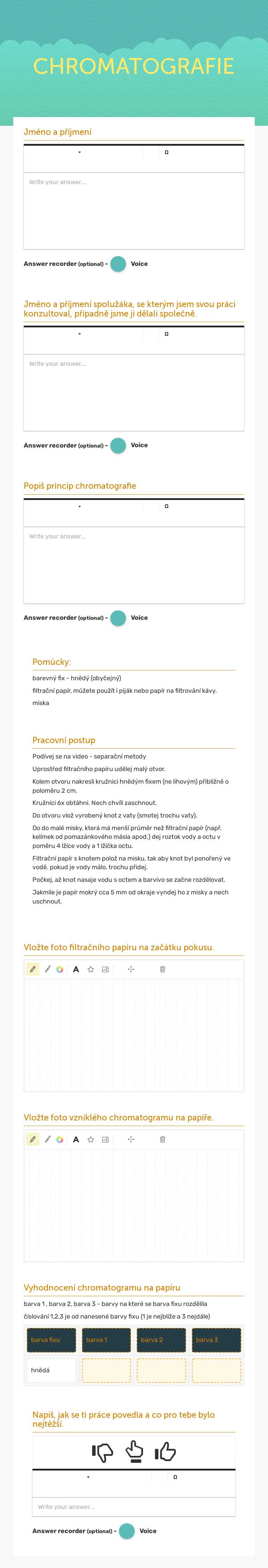 CHROMATOGRAFIE worksheet preview image