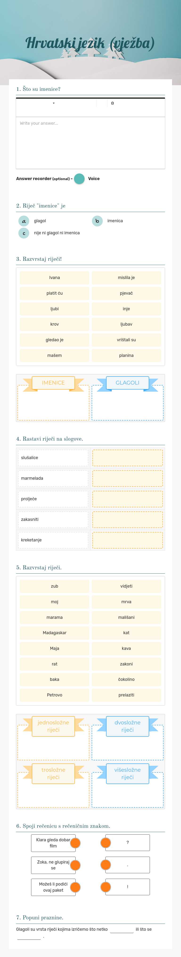 Hrvatski jezik
(vježba) worksheet preview image