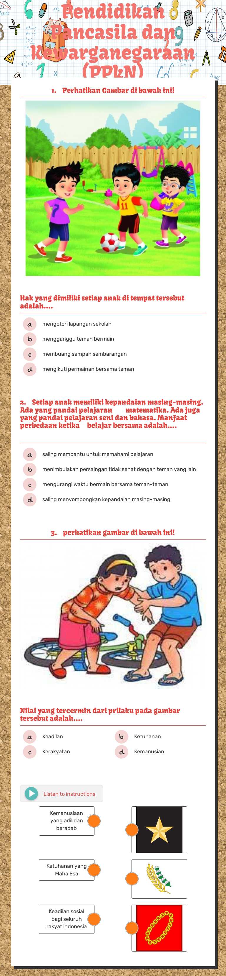 Pendidikan Pancasila dan Kewarganegaraan (PPkN) worksheet preview image