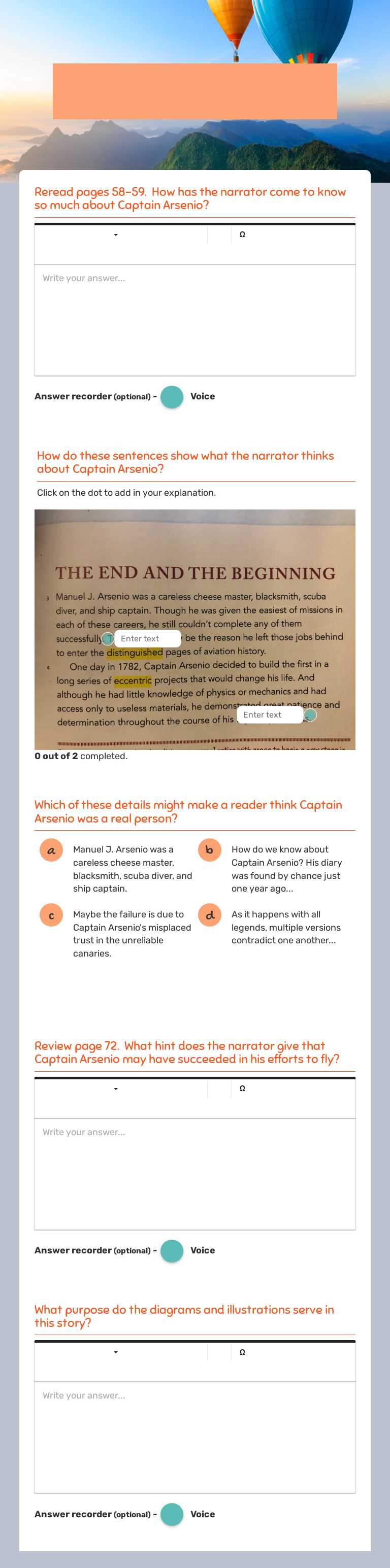 Captain Arsenio: Collaborative Discussion Grade 5 worksheet preview
