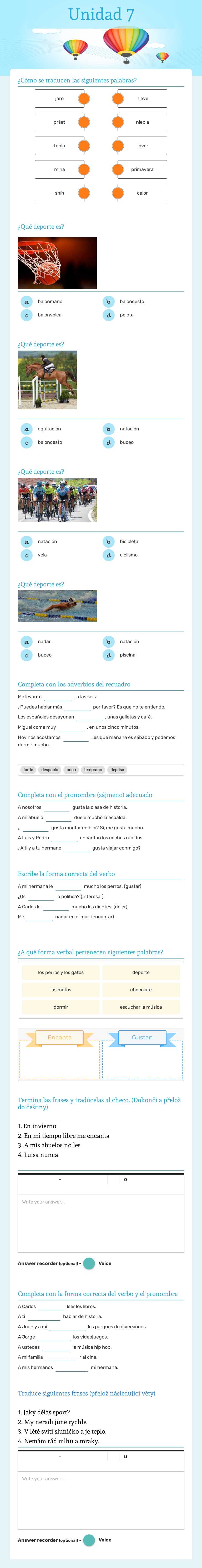 Unidad 7 worksheet preview image