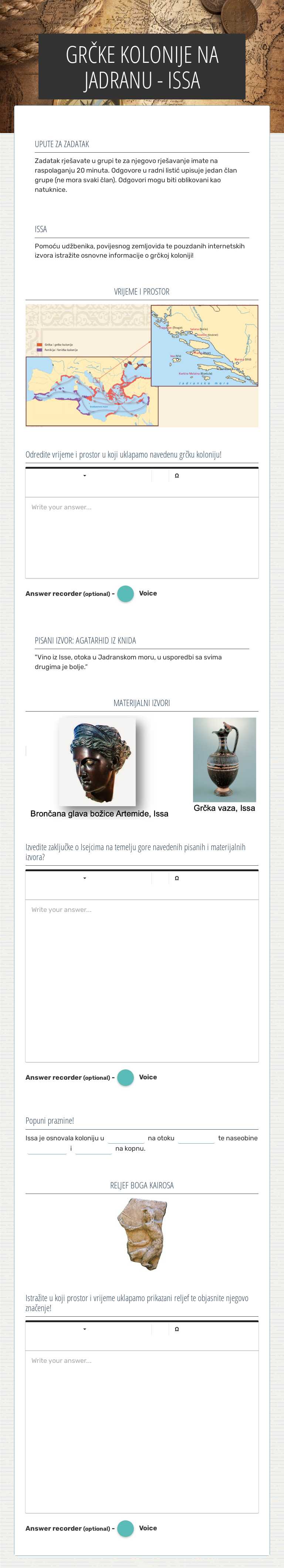 GRČKE KOLONIJE NA JADRANU - ISSA worksheet preview image