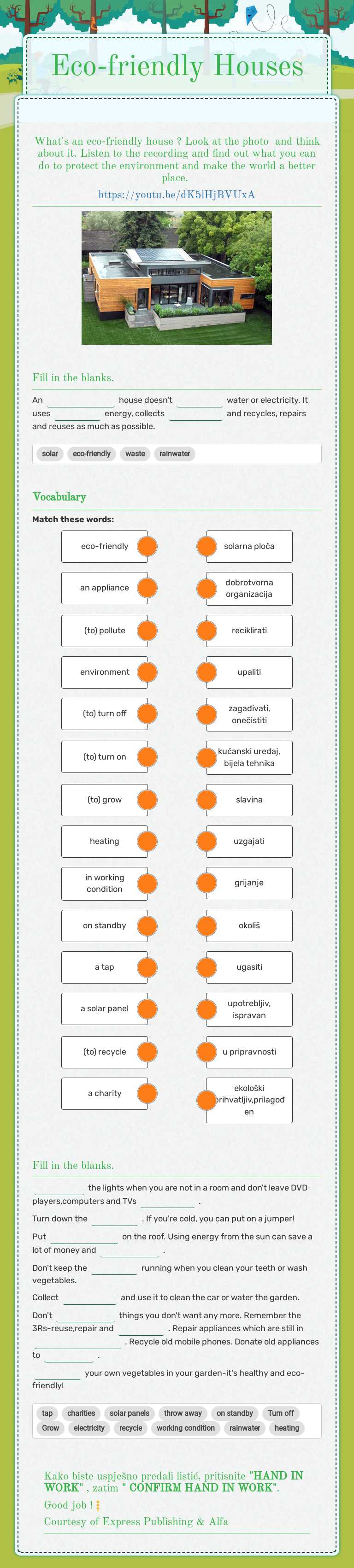 Eco-friendly Houses worksheet preview image