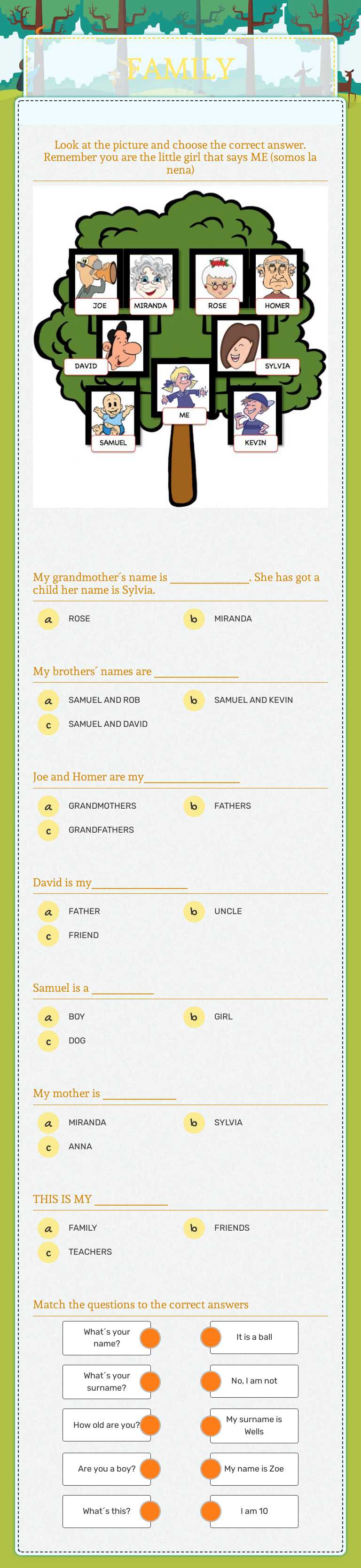 FAMILY worksheet preview image