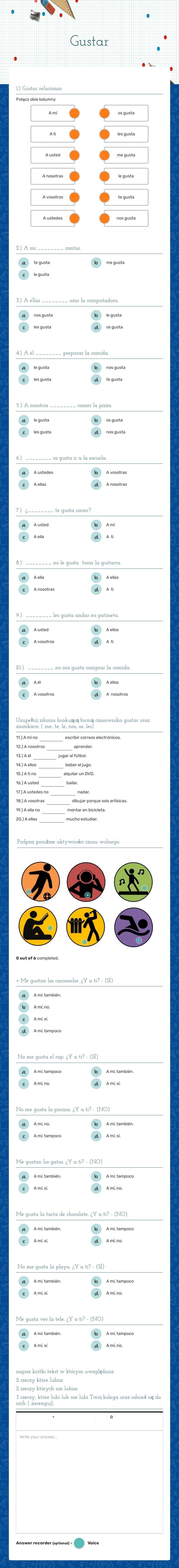 Gustar Grade 7 worksheet preview