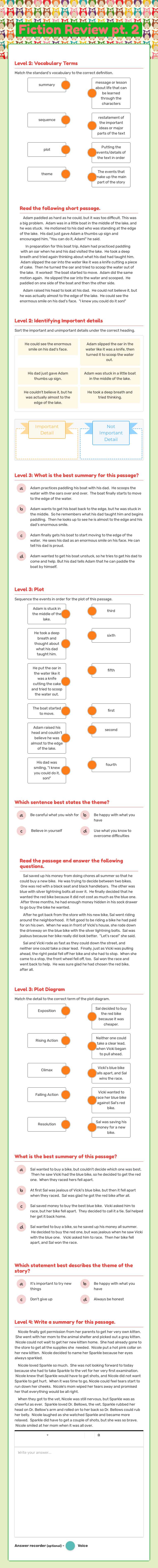 Fiction Review pt. 2 worksheet preview image