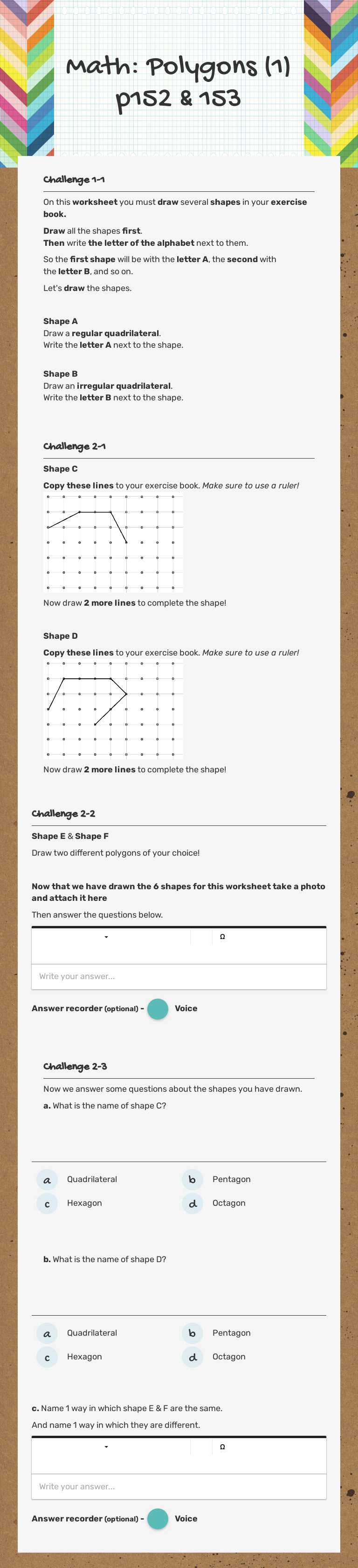 Math: Polygons (1)
p152 & 153 worksheet preview image
