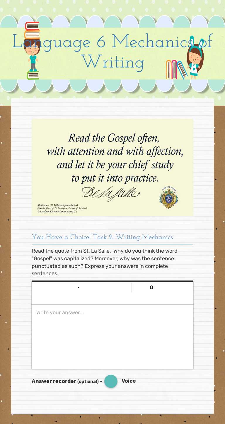 Language 6  Mechanics of Writing Grade 6 worksheet preview