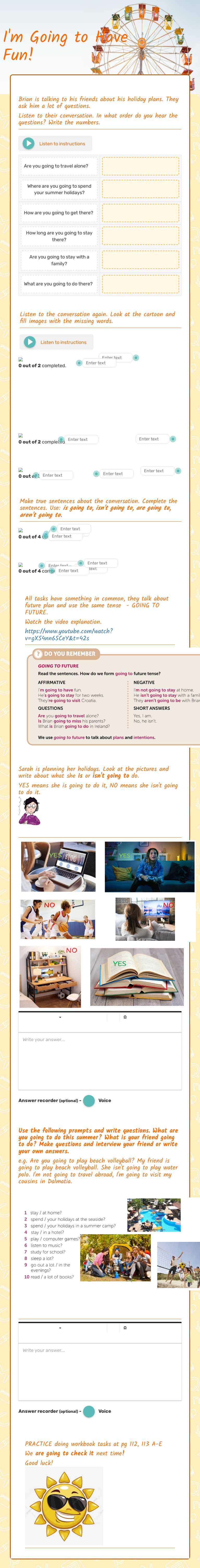 I'm Going to Have Fun! worksheet preview image