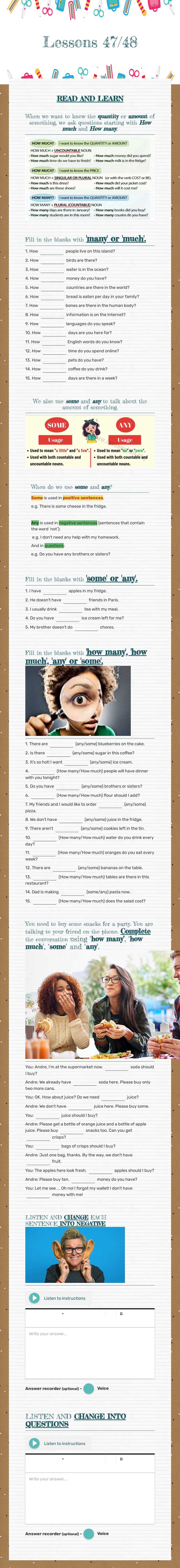 Lessons 47/48 Grade 7 worksheet preview