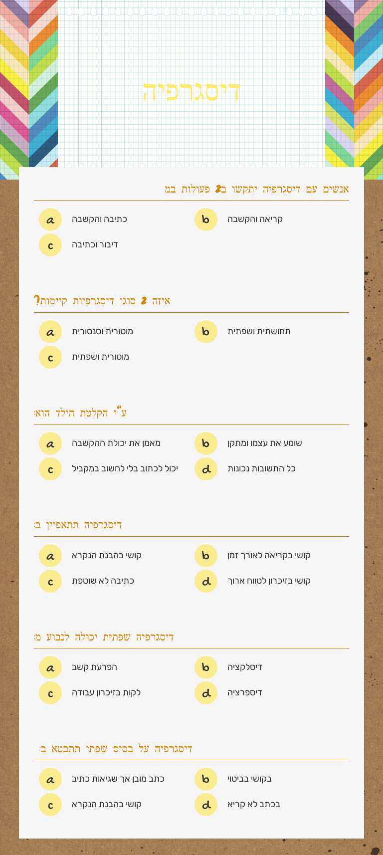 דיסגרפיה worksheet preview image
