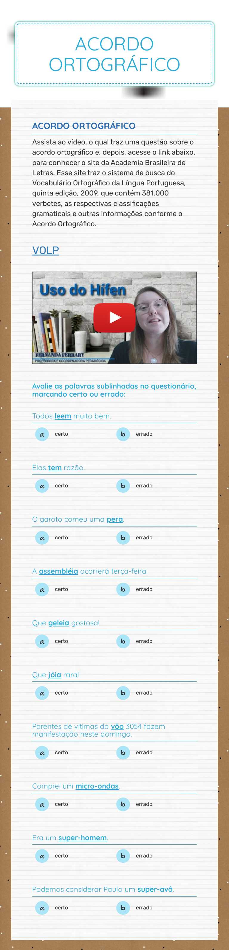 ACORDO ORTOGRÁFICO Other worksheet preview