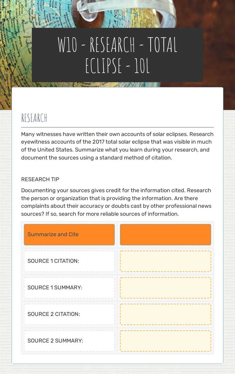 W10 - RESEARCH - TOTAL ECLIPSE - 10L worksheet preview image