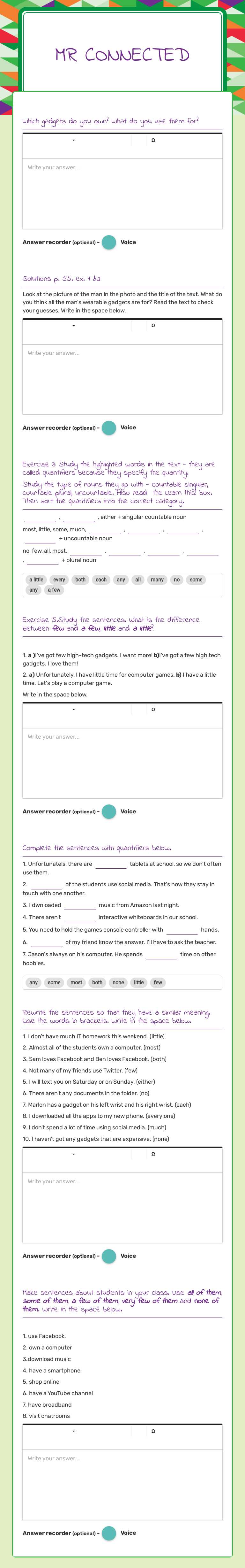Mr Connected worksheet preview image