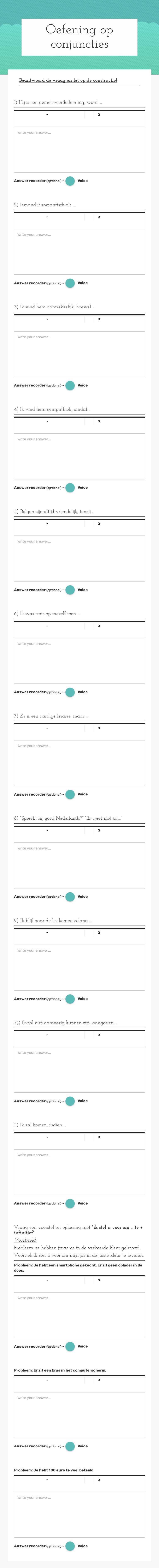 Oefening op conjuncties worksheet preview image