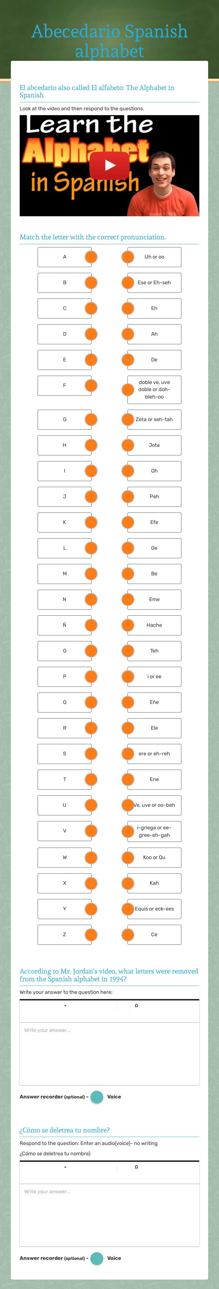 Abecedario                            Spanish alphabet worksheet preview image