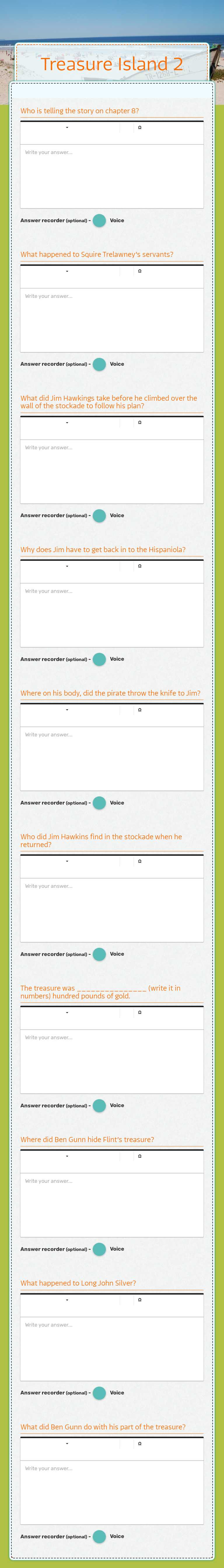 Treasure Island 2 worksheet preview image